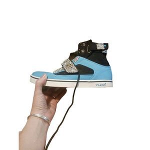 Vlado size 8 bridal wedding hi tops bejeweled custom turquoise brides maid rock